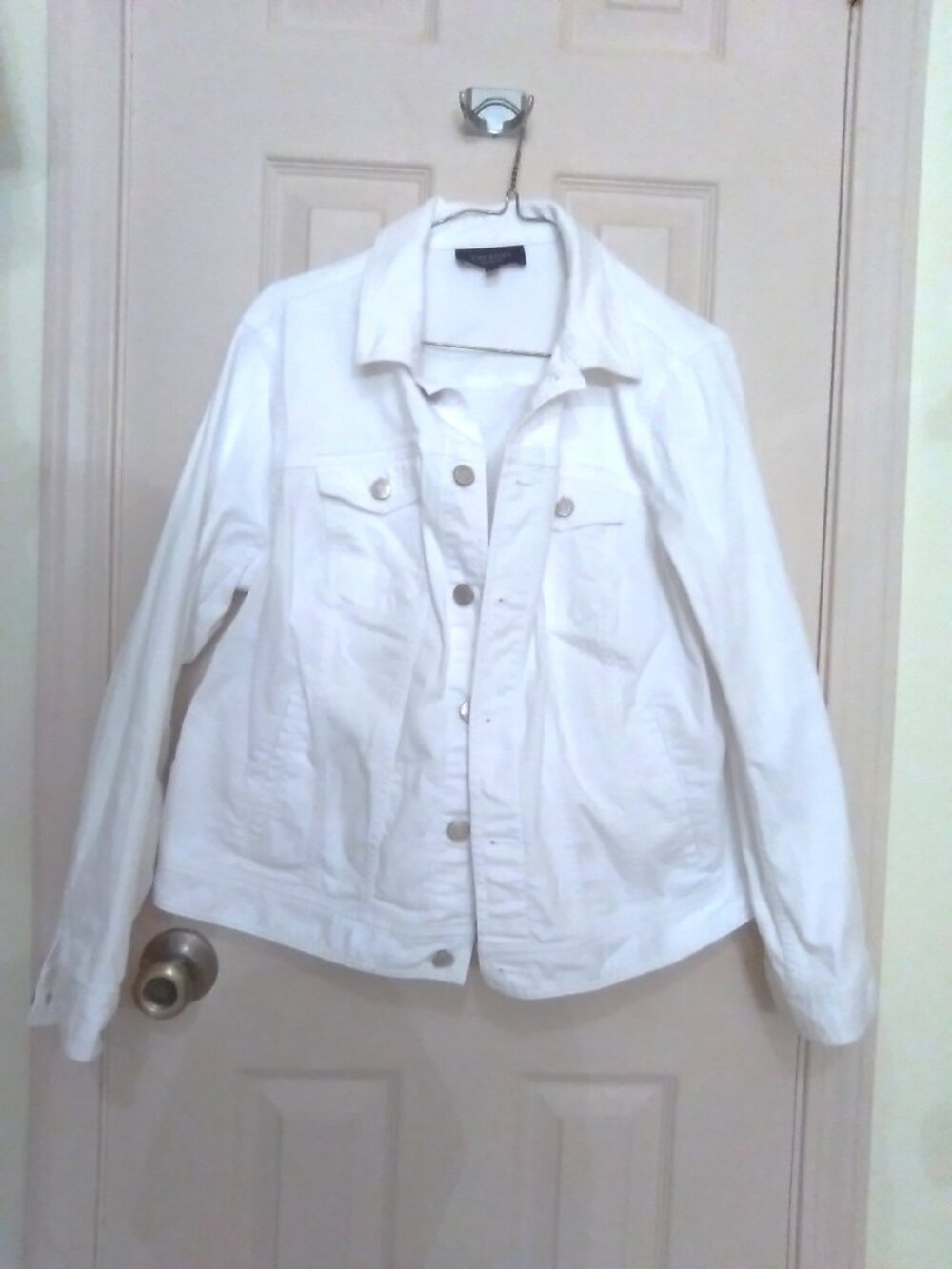 Talbots Plus Petite White Jean Jacket